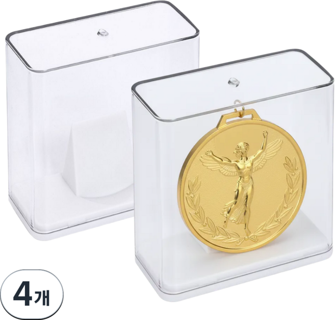 넉너크 메달보관함 케이스 메달 정리진열대, 4개, 투명