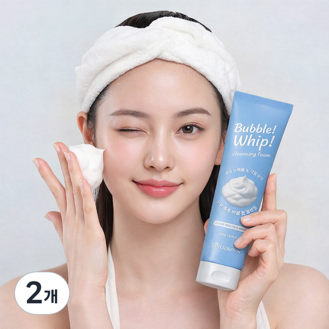 리즈버튼 데일리 버블 휩 폼클렌징 여성남성 공용 대용량, 2개, 240g