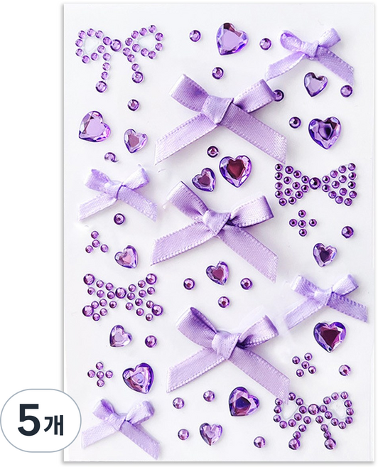 다락301 스티커 페이스 반짝이 페스티벌 파티 워터밤 메이크업 큐빅 얼굴스티커, 5개, 13 퍼플리본