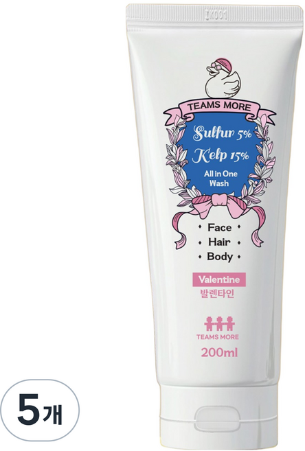 팀스모어 올인원 워시 발렌타인, 5개, 200ml