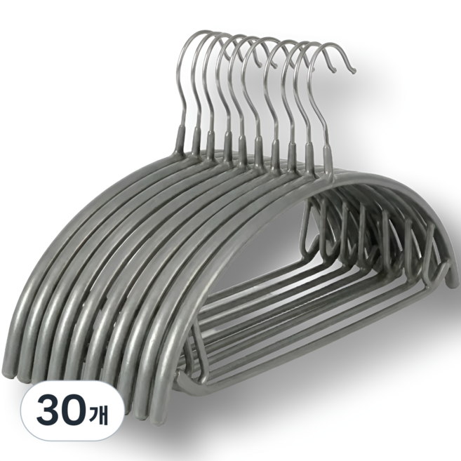 루킴코 논슬립 옷걸이 어깨뿔방지 니트옷걸이, 럭셔리그레이, 30개