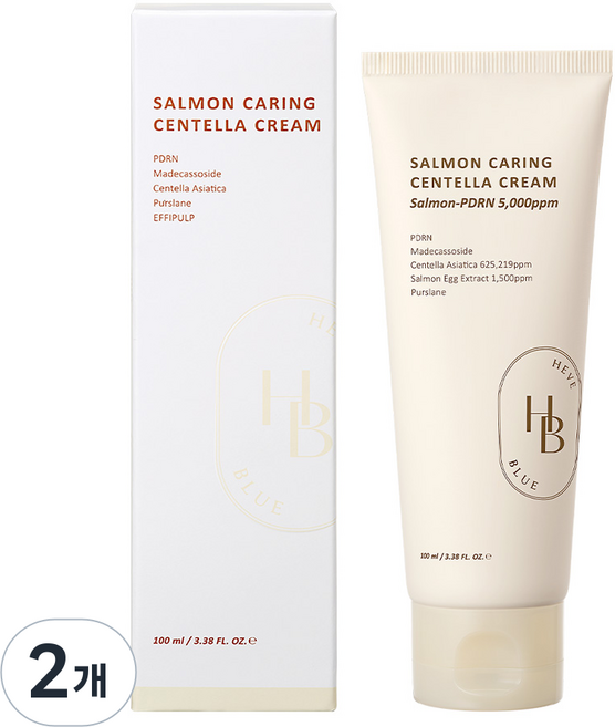 헤브블루 [진정컨디션] 살몬 케어링 센텔라 크림, 2개, 100ml