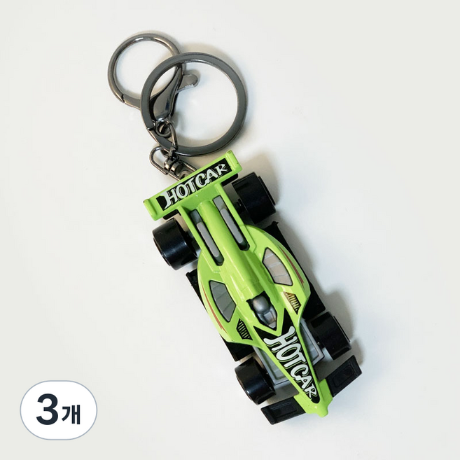 리빙릿 F1 자동차 키링 포뮬러 펜던트 레이싱 카 열쇠고리, 그린, 3개