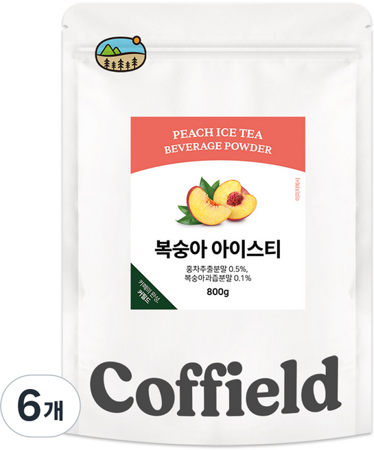 커필드 복숭아 아이스티 파우더, 6개, 1개입, 800g