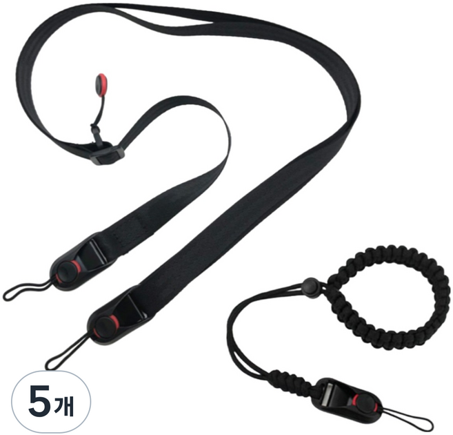 7중고강도로프 볼라비 카메라 스트랩 손목 목걸이 넥스트랩 dslr 미러리스 소니 캐논 퀵 카메라끈, 5개, JHS01(블랙)