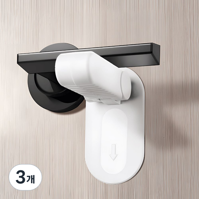 픽스앤고 현관문 안전장치 무타공 이중잠금, 3개, 화이트