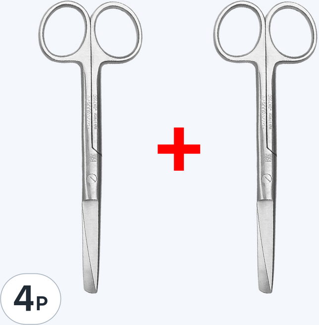 시저 가위 14cm 2P 모음 간호사 의료 겸자 일자형 병원 실습용 의료용, 4P