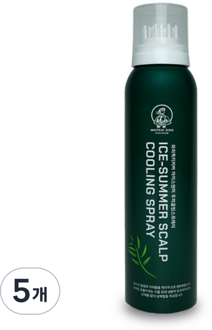 두피 쿨링 스프레이 아이스썸머 와치독리커버, 5개, 150ml