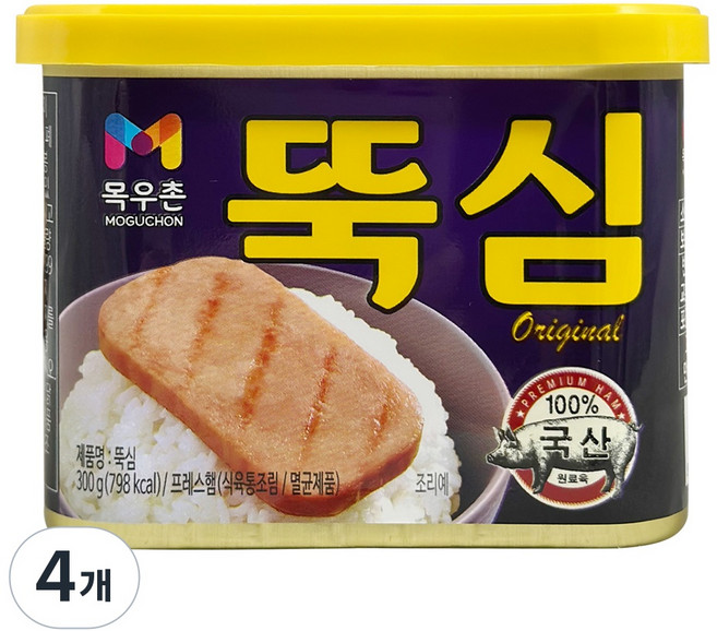 목우촌 뚝심 오리지널, 300g, 4개