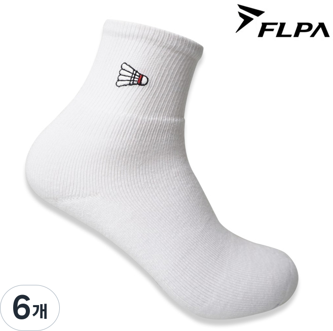 플파 양말 셔틀콕로고 스포츠 삭스 남성 여성 국대 운동 헬스 배드민턴 오남스포츠, 6개