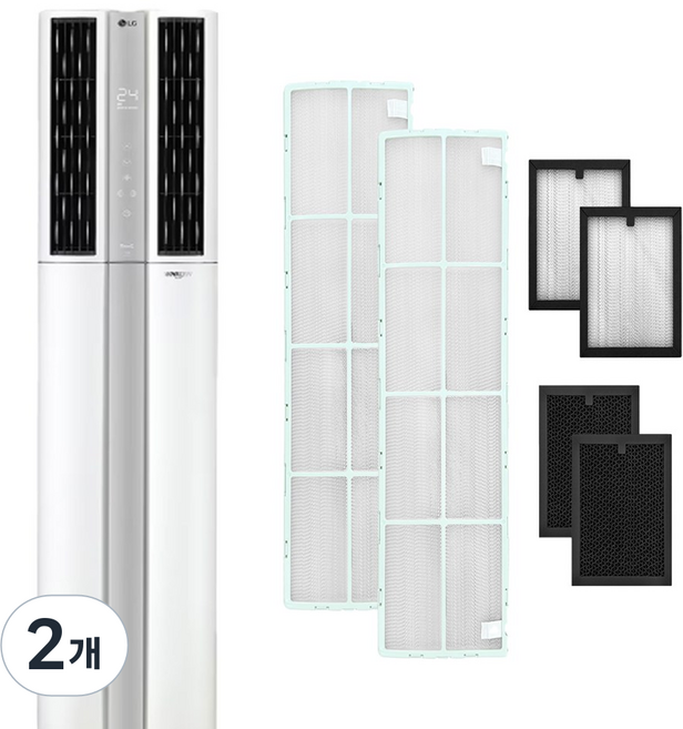 LG 휘센 듀얼 스마트 스탠드형 에어컨 3304 필터 세트 신형 호환, 2개, 초미세 플러스 2개+초미세 미니 2개+스모그 탈취 2개
