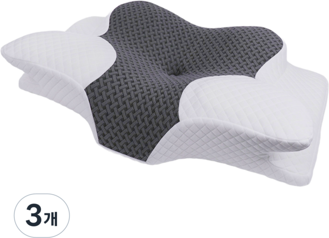 코드코드 구르미 목편한 기능성 메모리폼 경추 수면 베개, 3개, 화이트