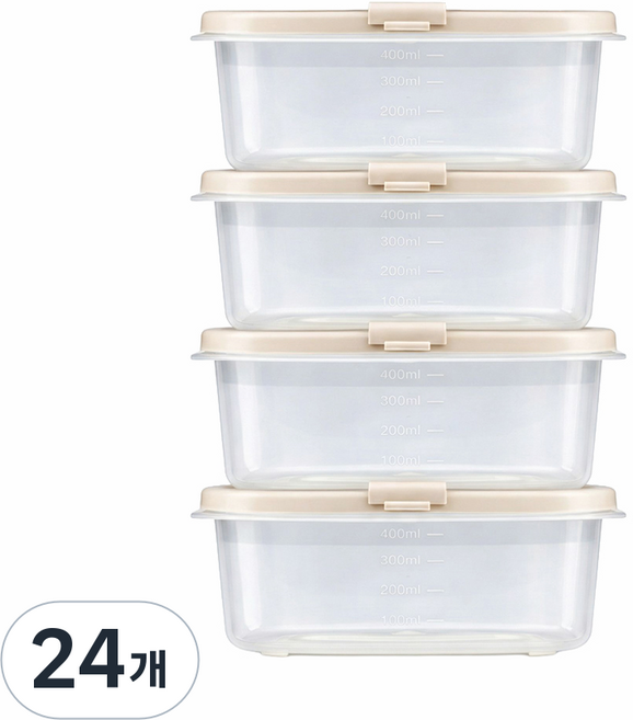 DAMDA 담다톡 전자레인지 보관용기 냉동밥, 24개, 직사각1호(450ml)