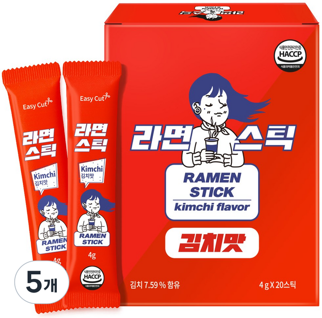 라면스틱 김치맛, 5개