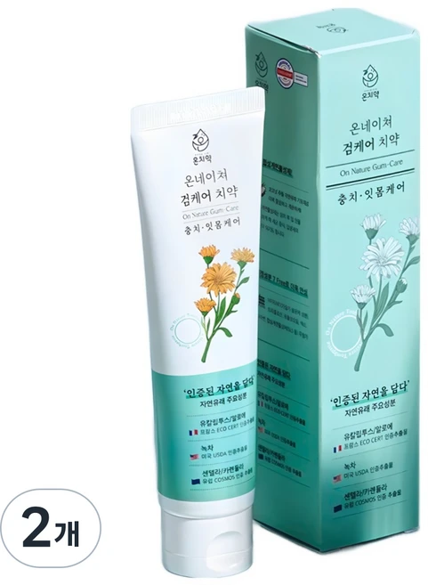 온치약 잇몸 케어 치약 고체 임산부 치주염 치은염 천연 생약추출, 2개, 130g - 쿠팡