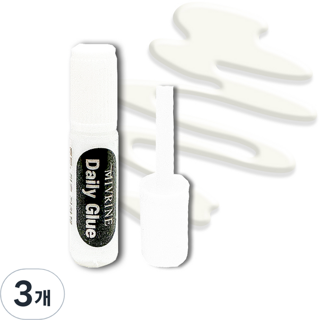 일회용 속눈썹풀 미브린 데일리 글루 단품 (인조 가닥 부분 속눈썹 투명풀 속눈썹글루), 화이트(투명) 5개입 1세트, 3개