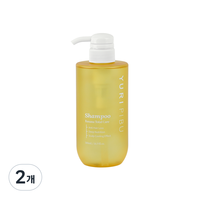 유리피부 바나나 토탈 케어 샴푸 쿨링 약산성 탈모증상완화, 500ml, 2개