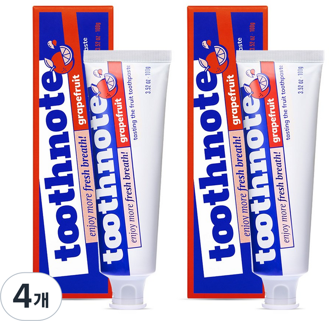 투스노트 테라피 치약 자몽향, 100g, 4개