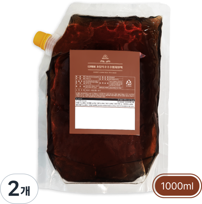 양원프레쉬 더와이 초당옥수수 수염차원액(리필용), 2개, 1L