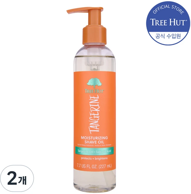 트리헛 모이스처라이징 바디 쉐이브오일 탠저린, 2개, 227ml - 쿠팡