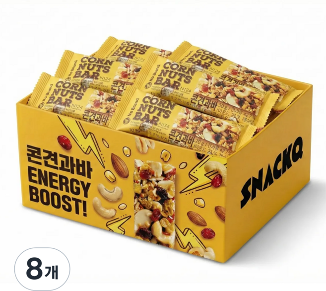 스낵큐 노브랜드 과자, 8개, 콘견과바