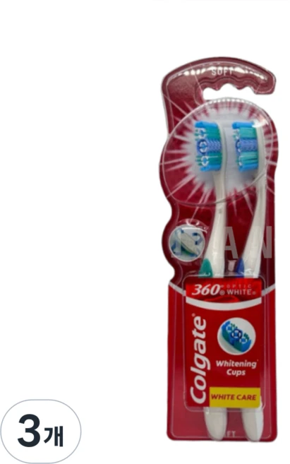 콜게이트 360 옵틱화이트 칫솔, 2개입, 3개 - 쿠팡