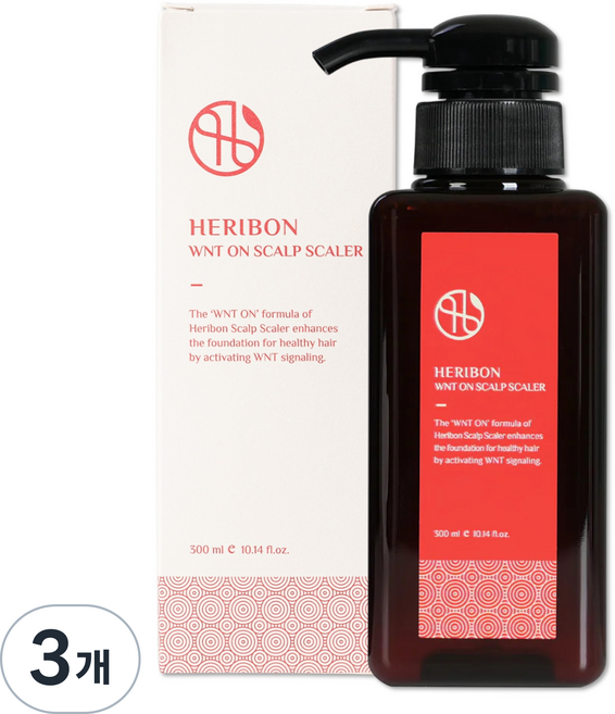 헤리본 윈트 온 탈모케어 스케일러 (특허성분 두피환경개선 두피각질관리 두피스케일링 두피마사지), 3개, 300ml