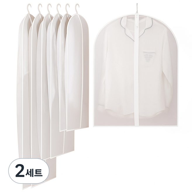 필굿리빙 먼지방지 반투명 옷커버, 2세트, 5개입