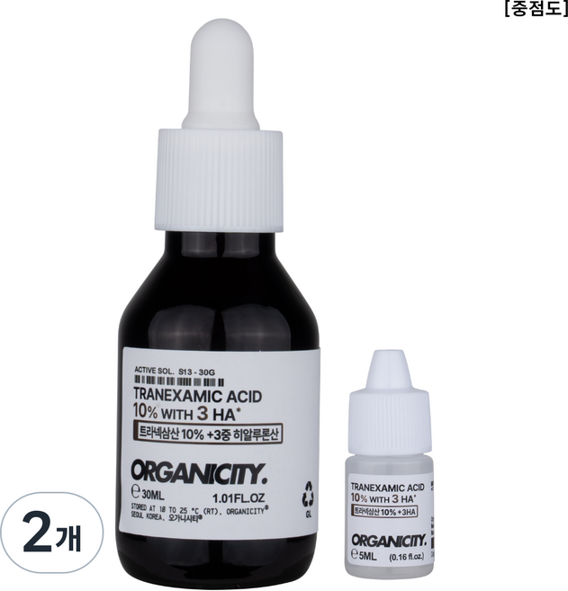 OGC 트라넥삼산 10% 위드 히알루론산3 멜라닌 기미 미백 앰플 (중점도), 2개, 30ml