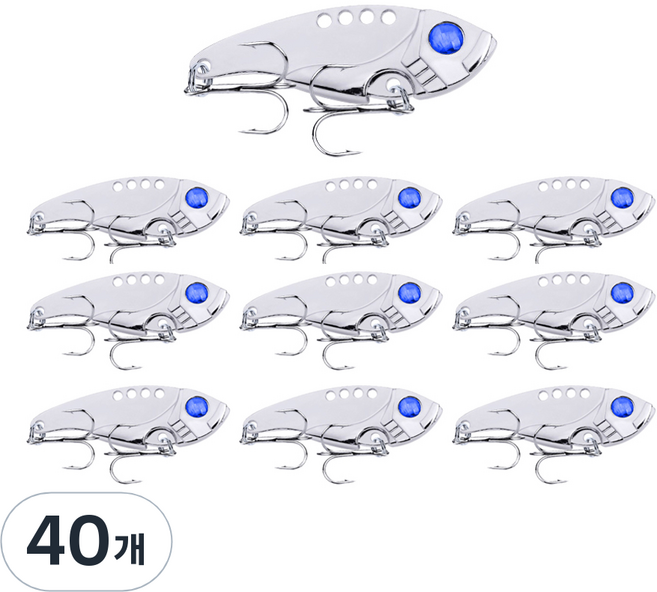행운을파는낚시 미니 메탈바이브, 실버, 40개, 11g