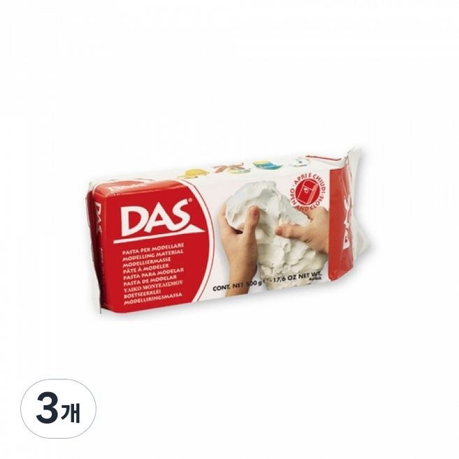 DAS-모델링 점토 화이트 (1kg), 단품, 3개