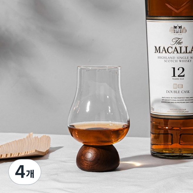 카빈스 싱글몰트 온더락 언더락 양주 테이스팅 노징글라스 위스키 잔, 4개