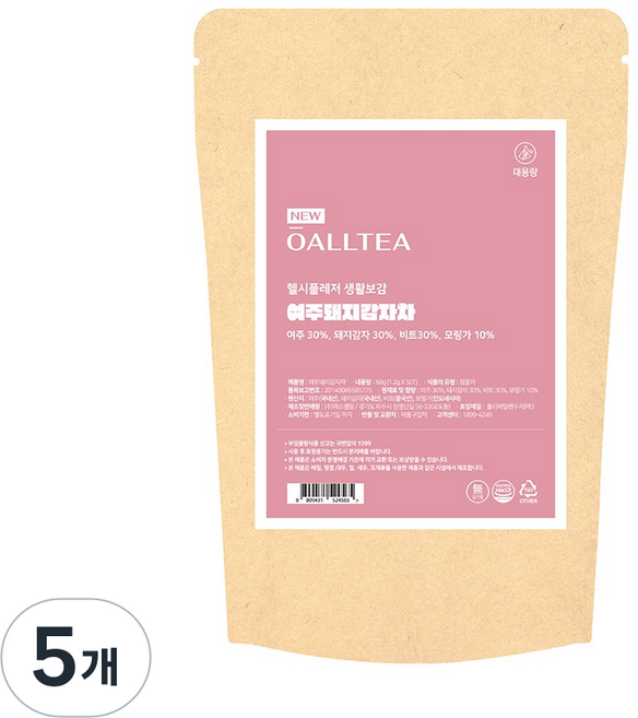 뉴올티 여주 돼지감자 비트 모링가 여주돼지감자차, 5개, 50개입, 1.2g