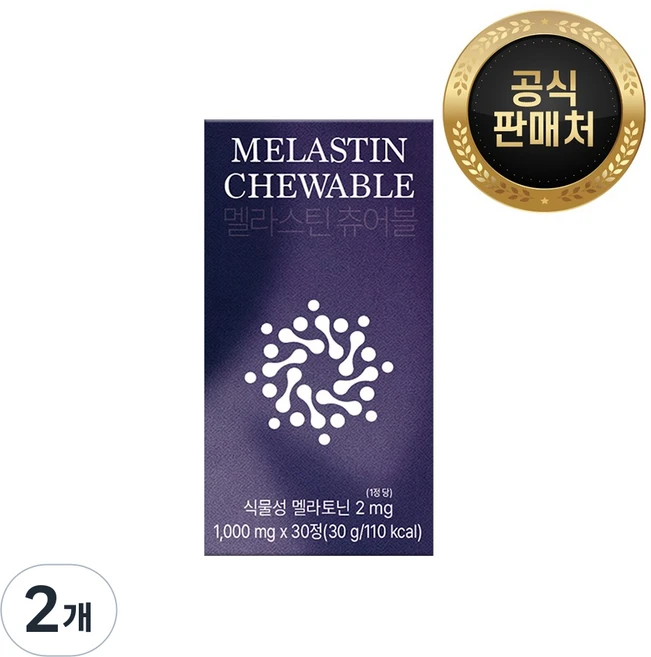 경성 멜라스틴 츄어블 1통 30일 식물성 멜라토닌 타트체리, 2개, 30정 - 쿠팡