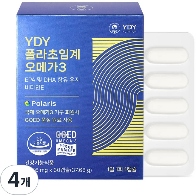 YDY 폴라초임계오메가3, 30정, 4개 - 쿠팡