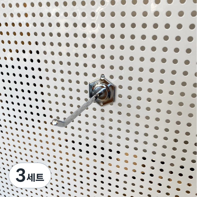 (10개입) 타공판후크 육각 일선 1선 후크 타공판 고리 보드 파티션 철판 철제 걸이 게시판 금속 두께 5.8파이, 10cm, 3세트
