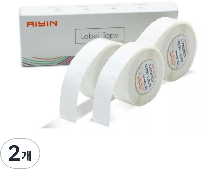 아이인 감열식 휴대용 네임스티커 미니 라벨프린터, 2개, D110/간격 라벨지 화이트