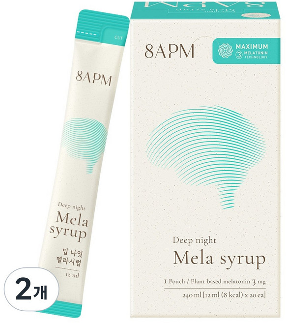 8APM 딥 나잇 멜라시럽 (12ml x 20포), 2개, 240ml