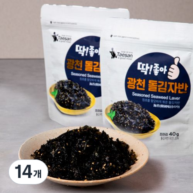 딱좋아 광천 돌김자반, 40g, 14개