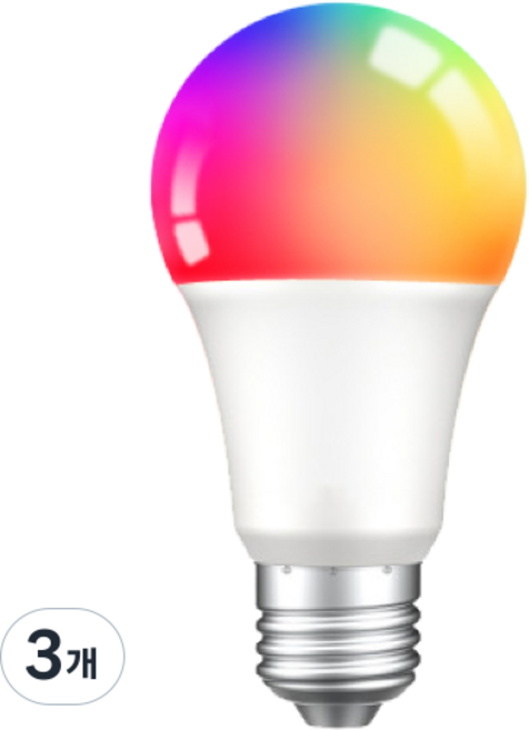 LED 스마트 전구 10W, 주백색, 3개