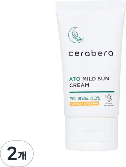 무기자차 세라베라 아토 마일드 선크림 SPF50+ PA++++ (순한 논나노 징크), 50g, 2개