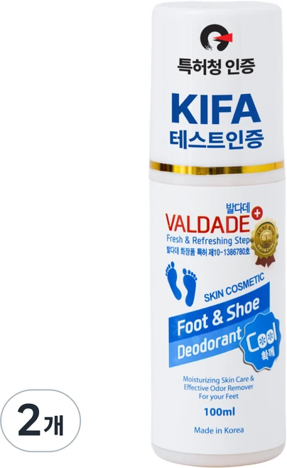 [발 특허 인증] 천연 문제성 발 스프레이 발냄새제거 발각질제거 발톱 발문제 완화 스프레이, 1개입, 100ml, 2개 - 쿠팡