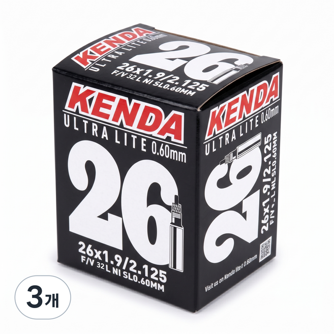 탑모아 켄다 자전거 대만 튜브 26인치 32mm 울트라, 3개