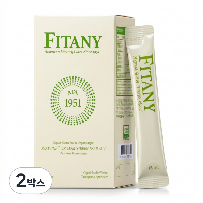 [FITANY] 피타니 리얼비네 유기농 그린페어 애사비, 2박스, 225ml