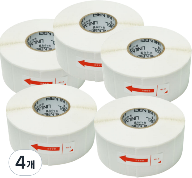 유니라벨 감열라벨 스티커 가로 4cm 세로 3cm, 감열라벨 40*30*1500매 5롤, 4개