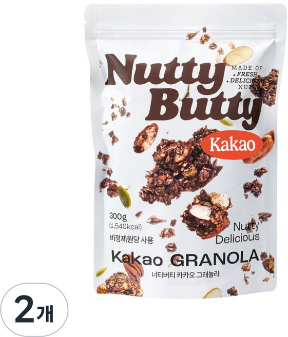 너티버티 수제 그래놀라 카카오, 300g, 2개
