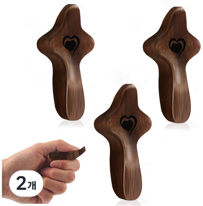 부활절 교회 기도용 엄지 십자가 원목 월넛 너도밤나무 핸드 크로스, 2개, 월넛 브라운