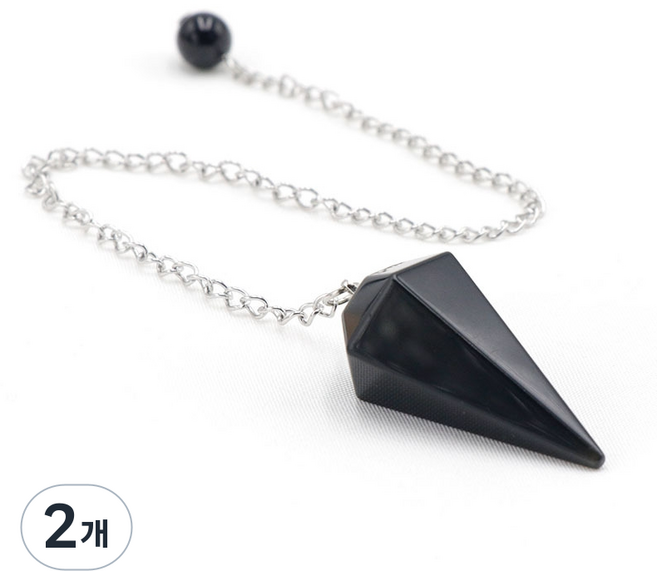 펜듈럼 플루라이트 천연석 목걸이 팔찌 남자 여자 팬듈럼 진자 추 봉 수맥 탐지 탐지기 수정 원석 스톤 비즈, 검은결, 2개