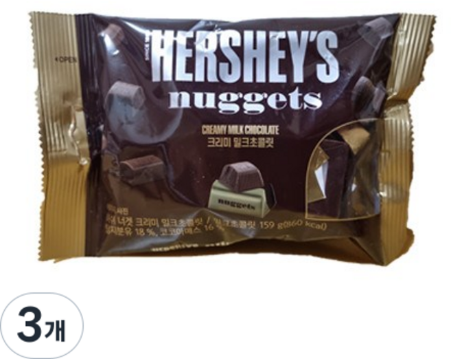 허쉬 너겟 크리미밀크, 159g, 3개