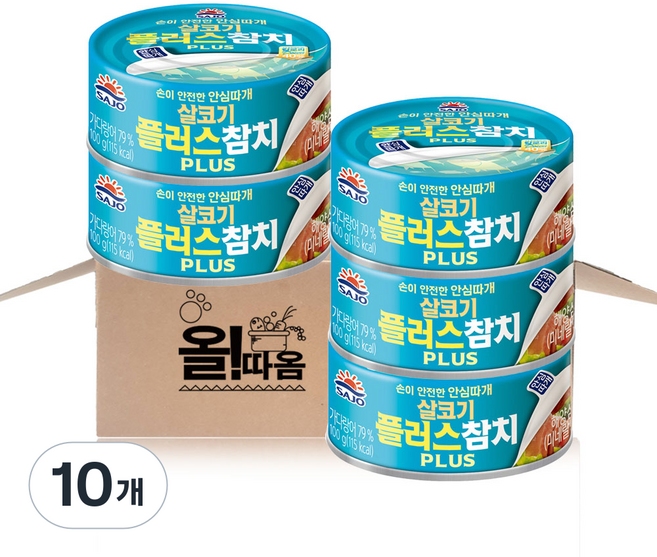 사조 대림 살코기플러스참치 안심따개, 100g, 10개